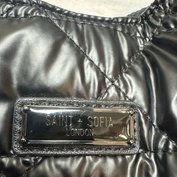 Saint + Sofia Stella Shoulder Tote Bag - Gloss Black - Picture 5 of 10